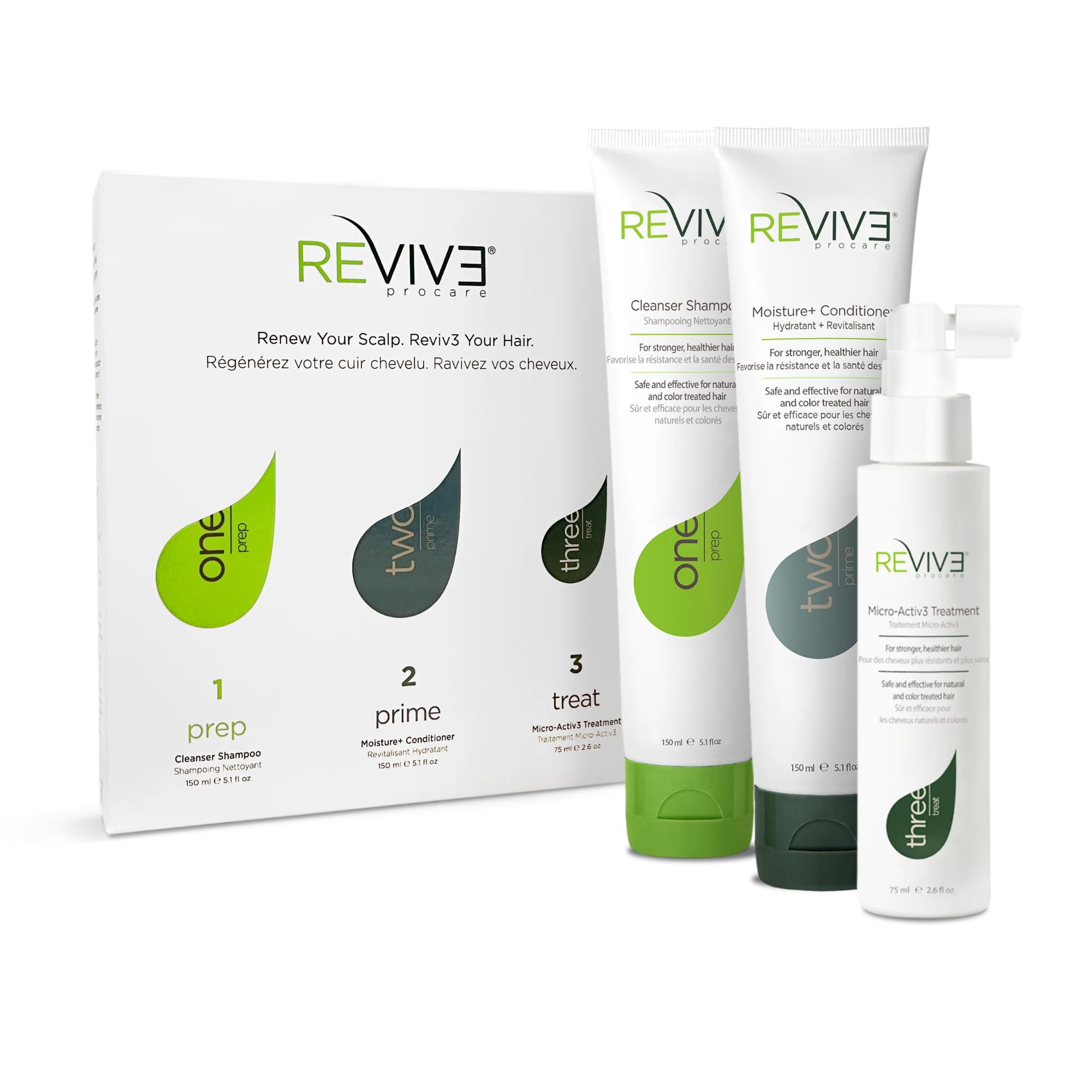 REVIV3 ProCare 30 Day Trial Kit - 3-Part System for Thinning Hair, Vegan
