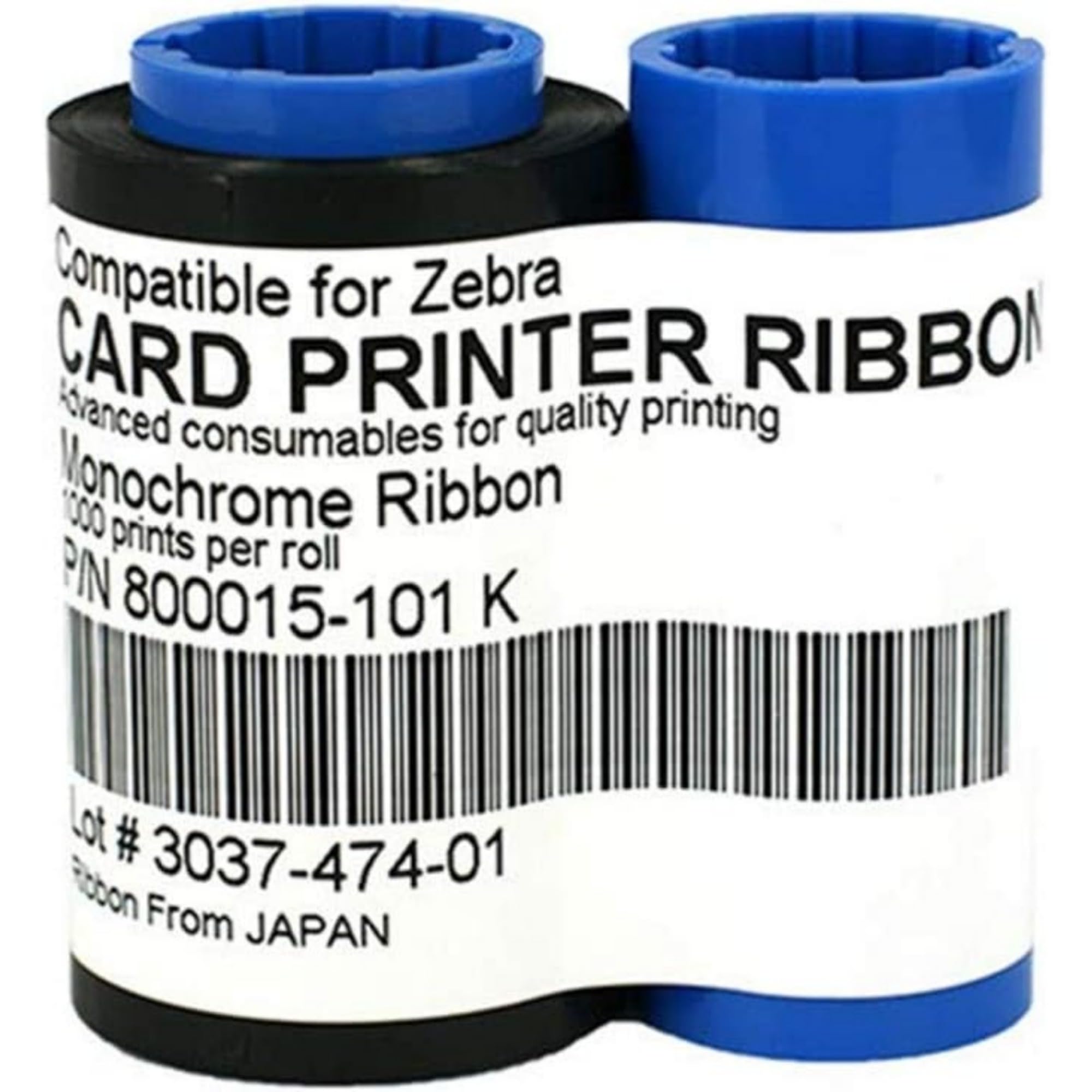 800015-101 Black Ribbon Compatible for Zebra P300 P310 P320i P330i P400C P420 P430i P500C P520C P520 P600C Card Printers 1000 Prints Monochrome