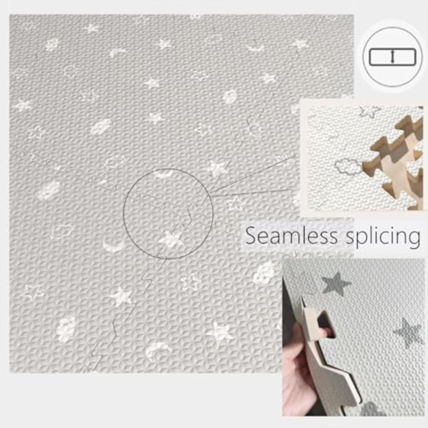 Play Mats Starry Sky Puzzle Floor Mat, Interlocking Foam Mat, Easy to Clean, XPE Foam for Home and Gym(Off-White,12p)