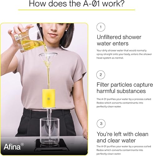 Miniatura 8 de Afina Paquete de 4 filtros de repuesto para cabezal de ducha filtrado Afina y filtro de ducha, reduce la picazón en la piel, la caspa, el eccema y