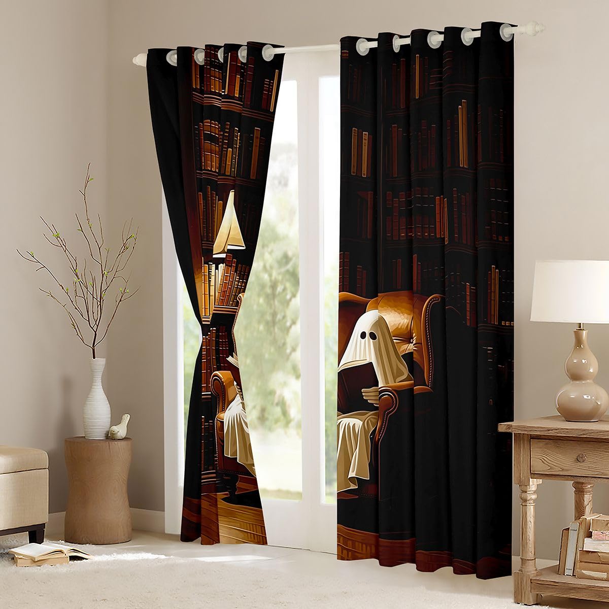 Homewish Tende oscuranti per bambini, motivo: fantasma, 132 x 160 cm, per