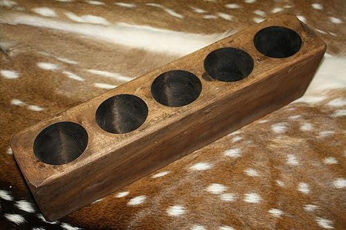 NA Portavelas de madera con molde de azúcar de 5 agujeros primitivo