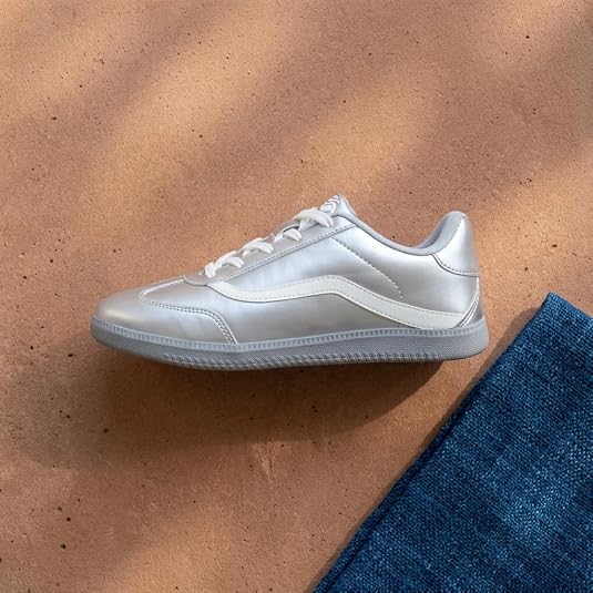 Metallic Silver Sneakers