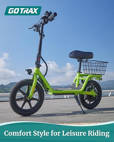 Miniatura 3 de Gotrax FLEX Electric Scooter with Seat for Adult, 18.6Miles Range&15.5Mph Power by 400W Motor, 14" Pneumatic Tire&Height Adjustable Seat, Foldable