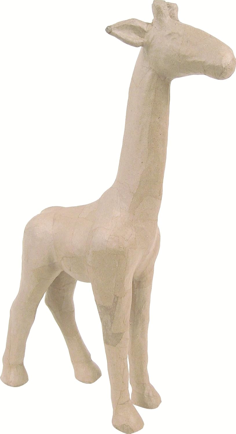 décopatch - Ref LA102O - Large Giraffe - Papier Maché Object to Decorate - 29 x 10 x 56cm - Decorate Papers & PaperPatch Glue, Glitter, Paints