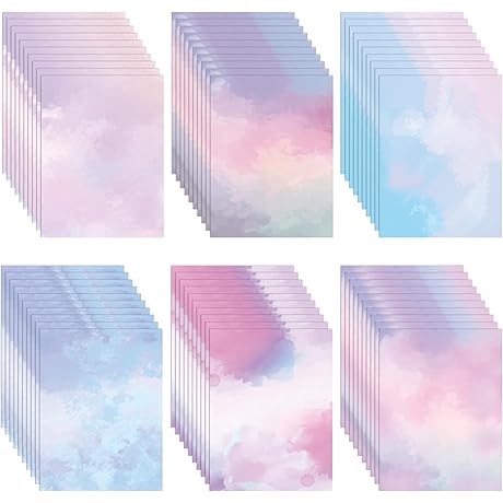 Premium 60-Sheet Double-Sided Watercolored Stationery Paper