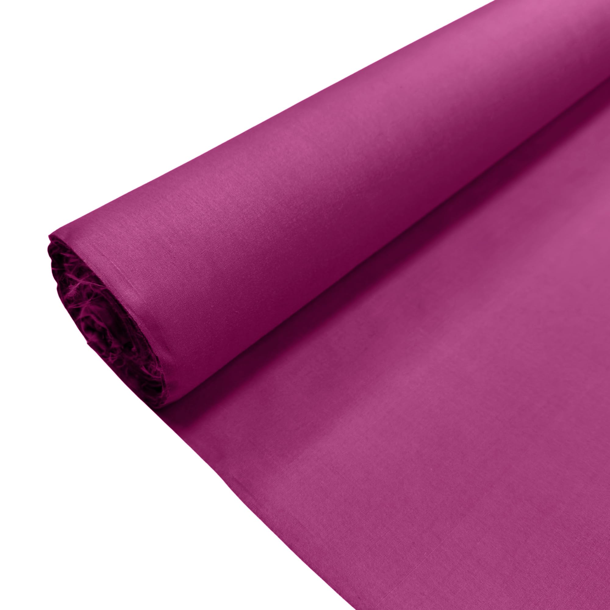 Thefabrictrade Magenta Plain Polycotton Fabric Dress Craft Poly Cotton Material | 5 Metre (500Cm X 112Cm) | Soft Poly Cotton For Sewing, Dressmaking, Crafts, Bunting & Lining