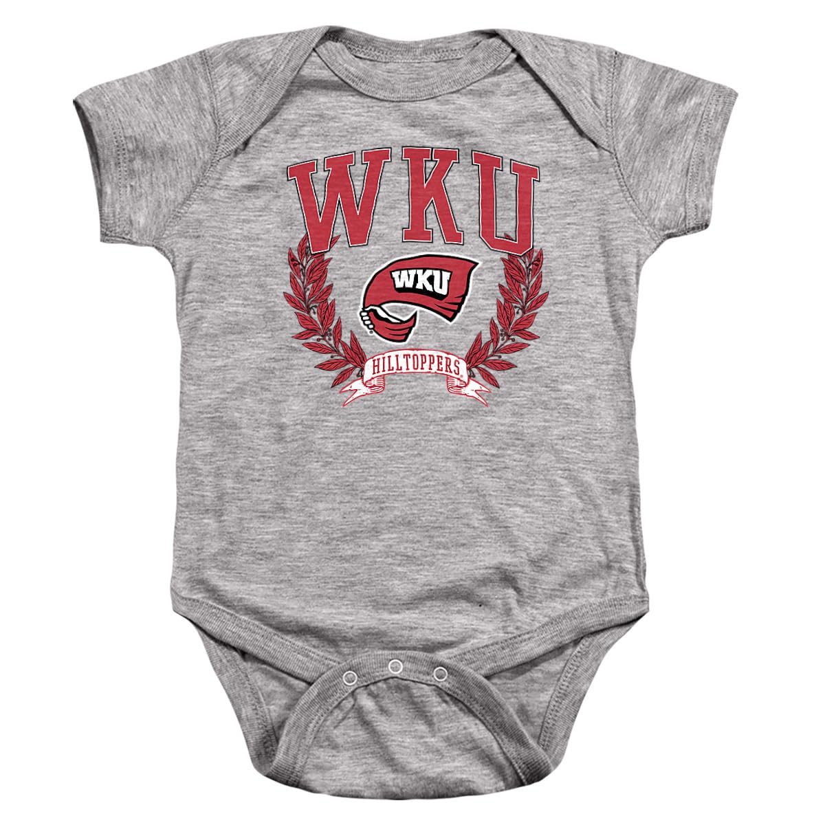 LOGOVISION Western Kentucky University Laurels Dark Unisex Infant Snap Suit for Baby, Athletic Heather, X-Large