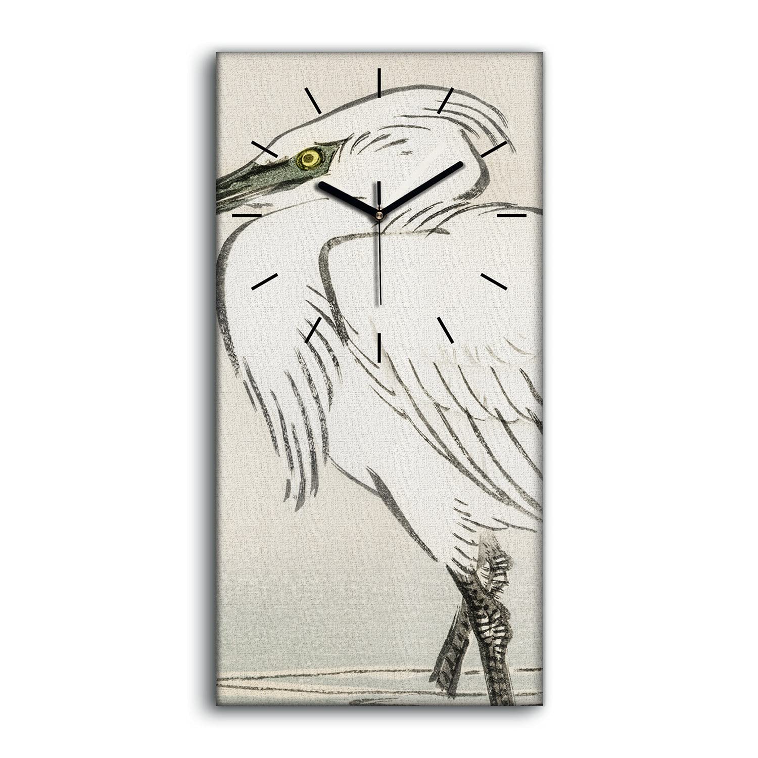 Horloge sur Toile sans Bruit 30x60cm pour Dormir en Silence
