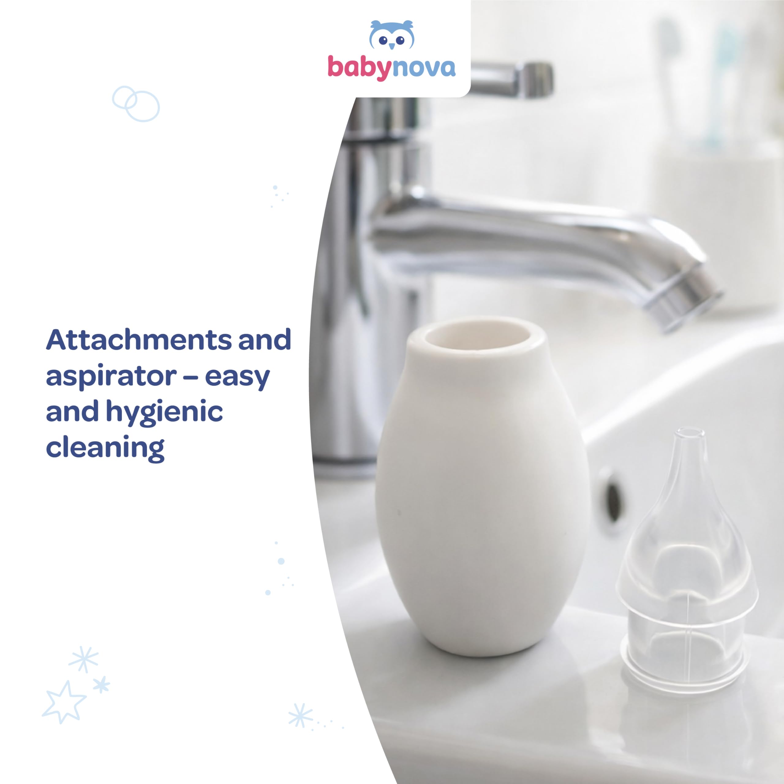 babynova Aspirateur Nasal avec Deux Embouts pour Bébés et Tout-Petits – Pour un Retrait Doux du Mucus Nasal – Sans BPA