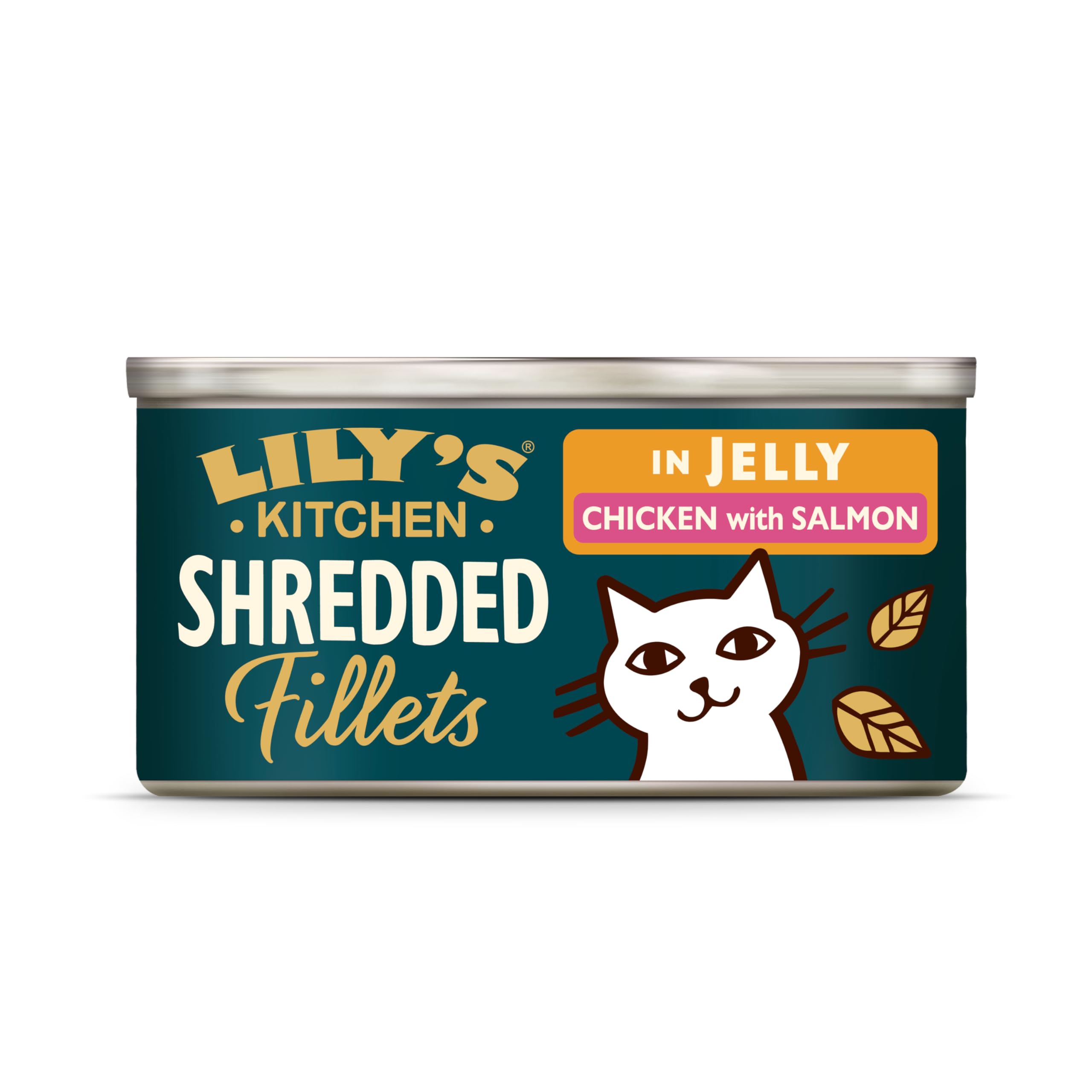 Lily’s Kitchen Shredded in Jelly Chicken with Salmon, Cat Wet Food 24xTins (70g), For Adult Cats, Complete Nutrition, With Natural Ingredients, With Freshly Prepared Meat & Fish, Grain-Free Recipe
