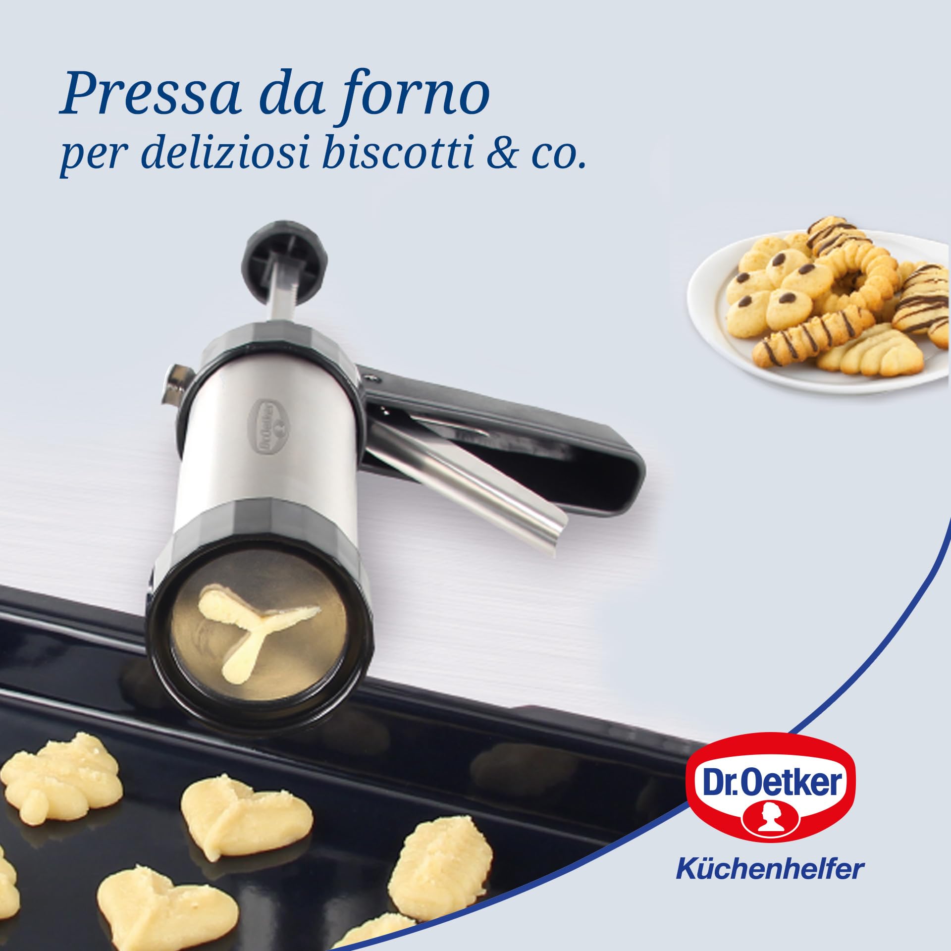 Dr. Oetker Pressa Sparabiscotti con 12 formine Linea Profi