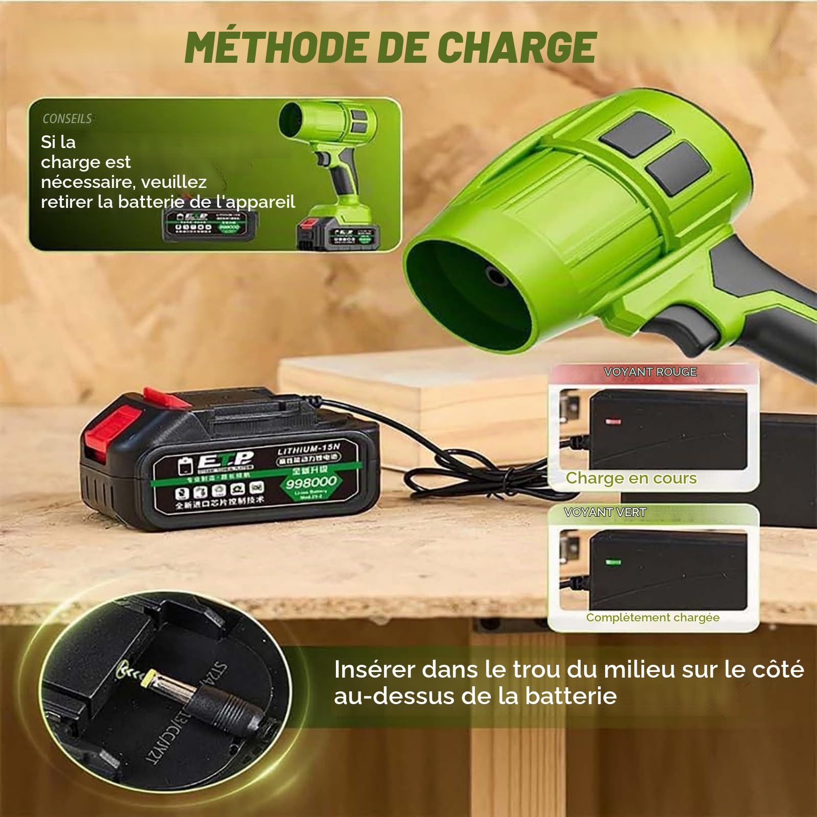 Souffleur Batterie, Seese Pro Le Souffleur sans Fil Ultra Puissant, ExtéRieur Feuilles Portable Turbocompressé Au Lithium, pour Nettoyage de ExtéRieur/Cour/Terrasse/Voiture (2 Batterie)