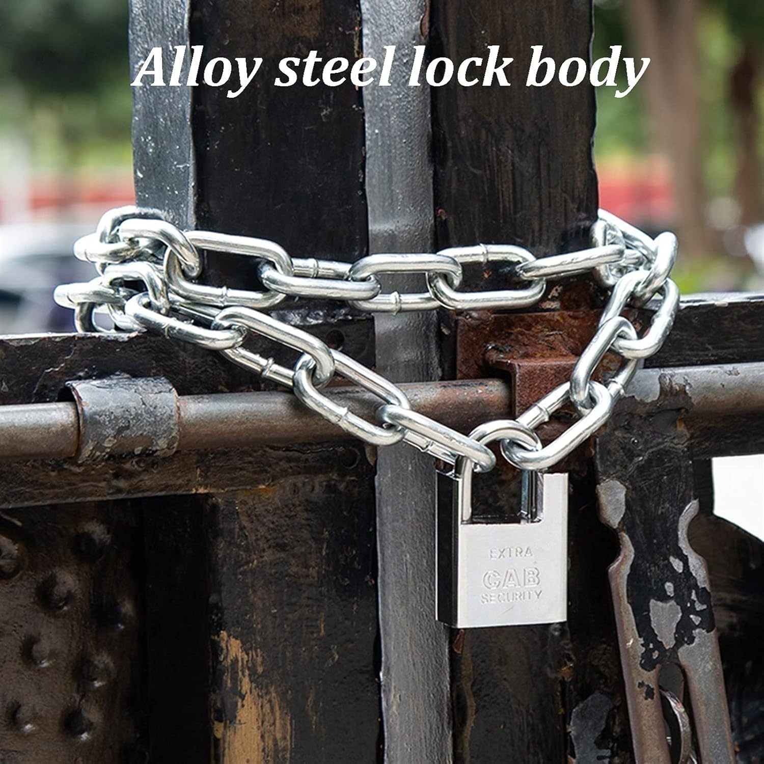 Keyed Padlocks Longer and Bolder Chain Lock, Outdoor Anti-Theft and Anti-Shear Safety Lock, Bold Warehouse, Bicycle Lock, 0.5-2m (Size : 0.3m)