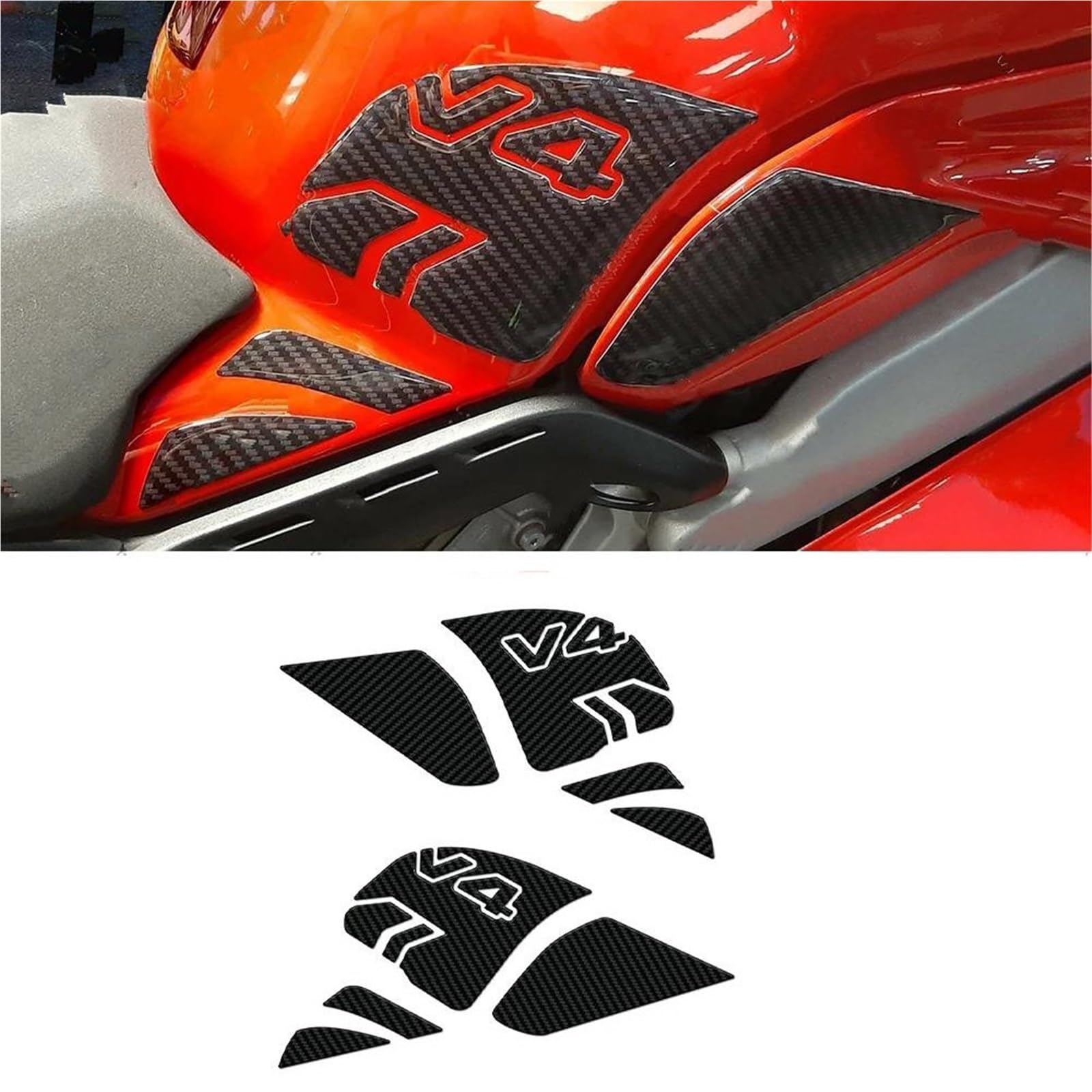 Paraserbatoio Adesivo Per Serbatoio Carburante Laterale Per DUCATI PANIGALE V4 E V4S 2018-2021, Adesivo Protettivo In Resina Impermeabile Tank Pad Adesivo
