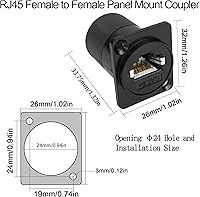 Vista 6 de QIANRENON Adaptador de montaje en panel RJ45 blindado RJ45 8P8C hembra a hembra conector de red CAT6A/CAT6/CAT5E/CAT5 RJ45 módulo de enchufe