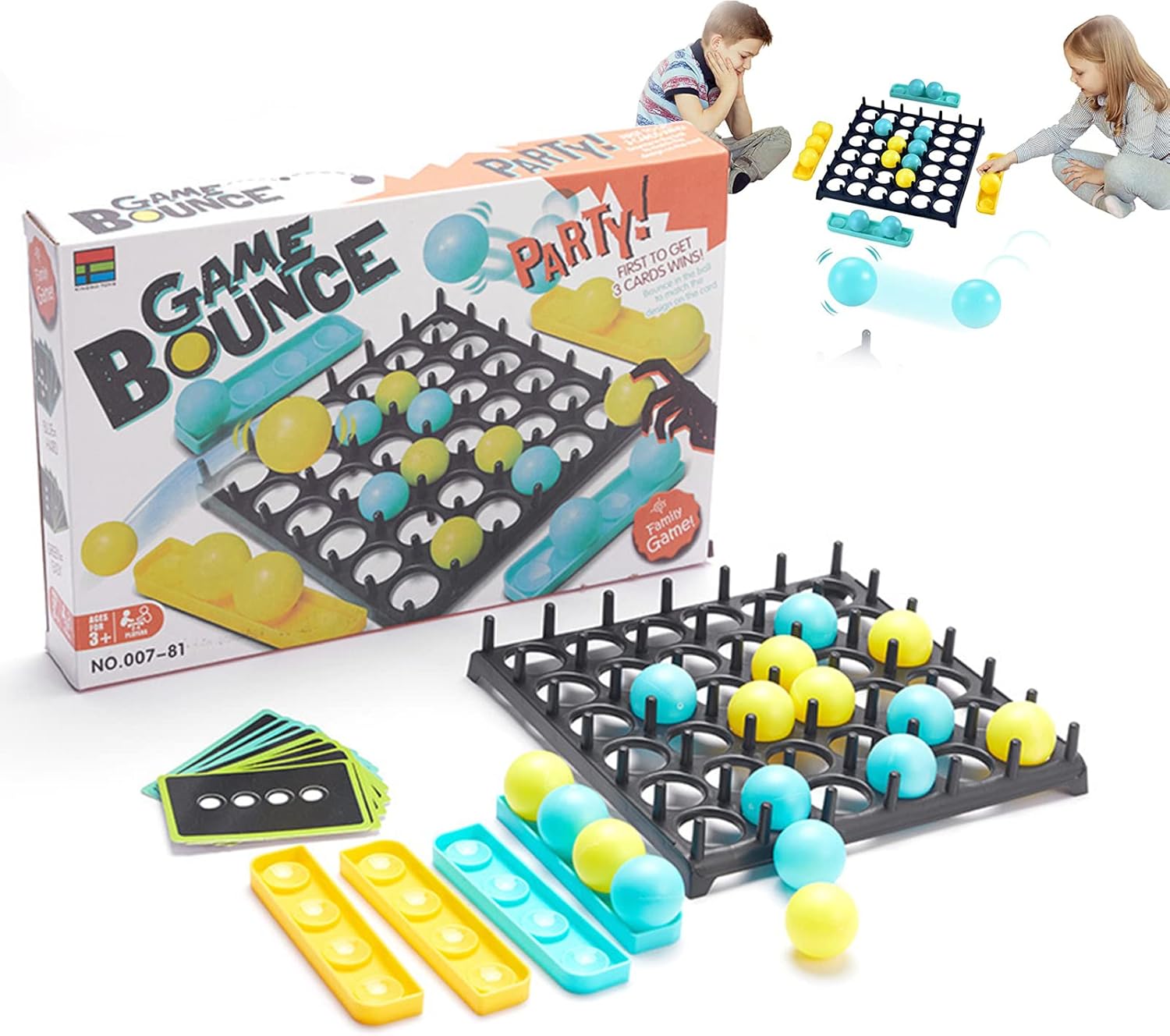 Amazon バウンスボールテーブルゲーム、バウンスオフポップアウトゲーム、バウンスボールパーティーゲーム、ジャンプボールテーブルゲームコネクト4、バウンスボールゲームファミリーパーティー