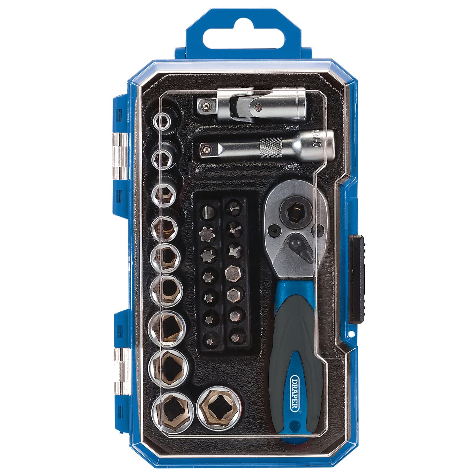 Draper 27 Piece 1/4" Drive Socket and Screwdriver Bit Set 1/4"
