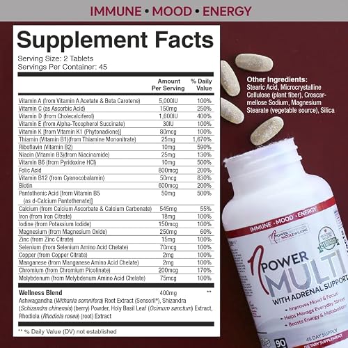 Npower Nutrition Multivitamin For Women, 45 Day Supply, Stress, Energy, Immune Support, Biotin For Hair, Skin, Nail Health #TOP1