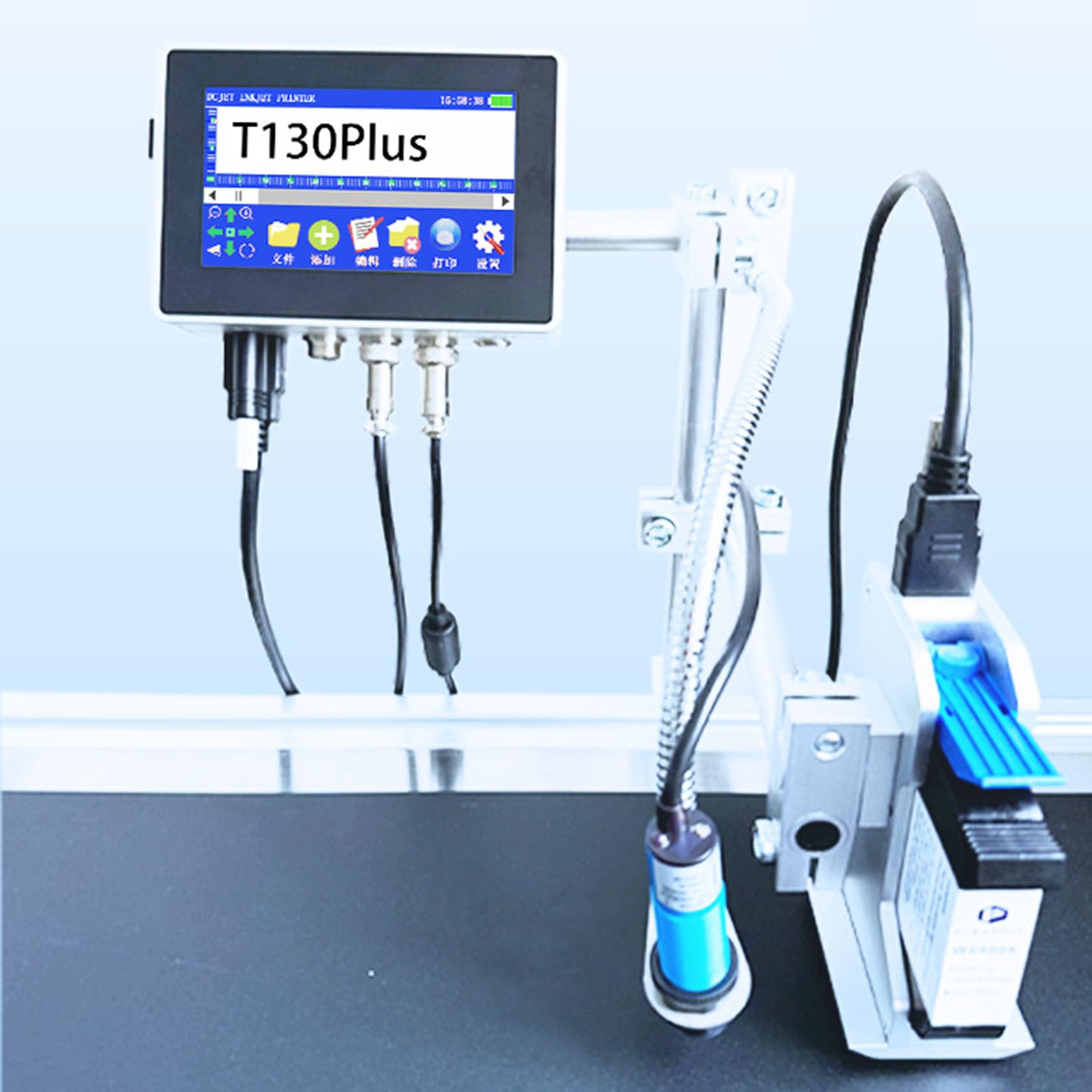 ZHIXUMM Inkjet Coding Machine, Industrial Inkjet Printer Plus Online Batch Coder, With Quick-Drying Ink Cartridgefor Printing Text, Number, Manufacturing/Expiry Date, Time,Mrp,Qr Code,Barcod 12.7mm