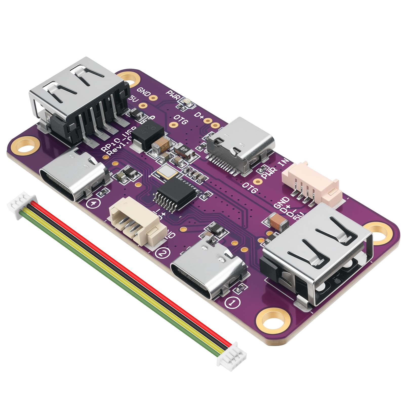 RPi0 USB HUB Expansion Board with 1.25mm 4Pin Cable 4 Ports Compatible
