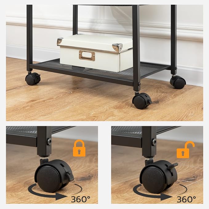Soporte de impresora móvil HOOBRO con estantes y ruedas miniatura 6