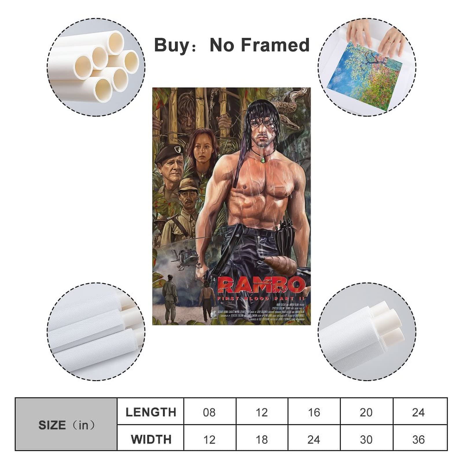 Targa Decorativa Da Parete Rambo First Blood - Metallo Vintage, 20x30 Cm, Con Fori Per Appendere