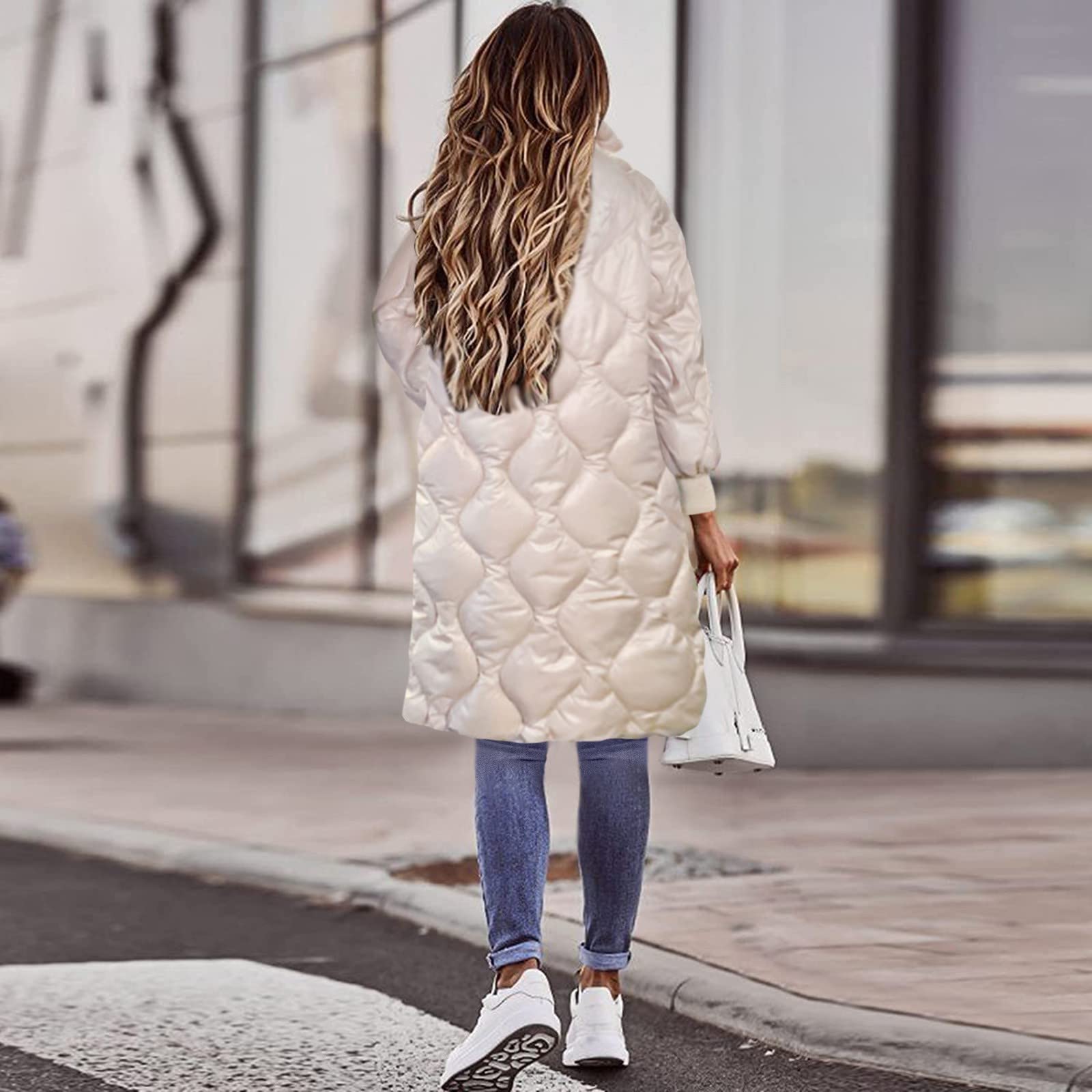 Chaqueta Larga de Algodón de Otoño Invierno para Mujer con Capucha Cuello Alto, Abrigo Parka Ropa Deportiva, Abrigo Acolchados Gruesos Cálido Largo Elegante con Cremallera Talla Grande