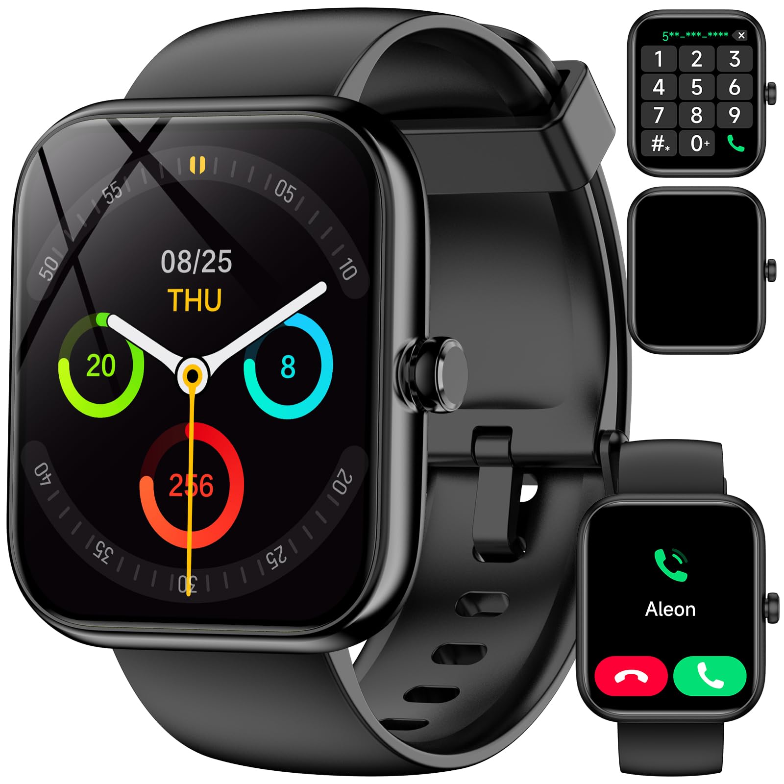 Smart Watch for Men Women(Alexa Built-in‌), 1.83" HD Touch Screen Fitness Watch, Sleep Heart Rate Monitor, 120+ Sports Modes, IP68 Waterproof, Activity Trackers Compatible with Android iPhone