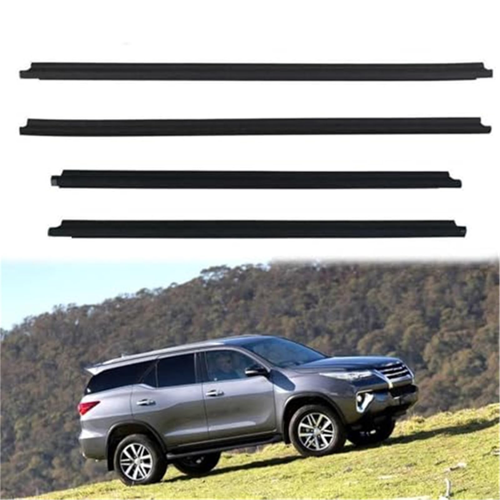 Joints de porte de fenêtre Bande d'étanchéité en verre de fenêtre de porte latérale de voiture Bande d'étanchéité étanche à la pression, for Toyota, fortuner 2004-2015 Joint de portière de voi