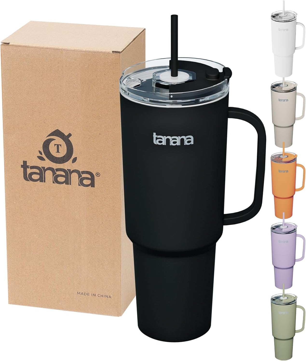 TANANA 40 oz 1200 ML Tumbler with Handle and Straw Lid