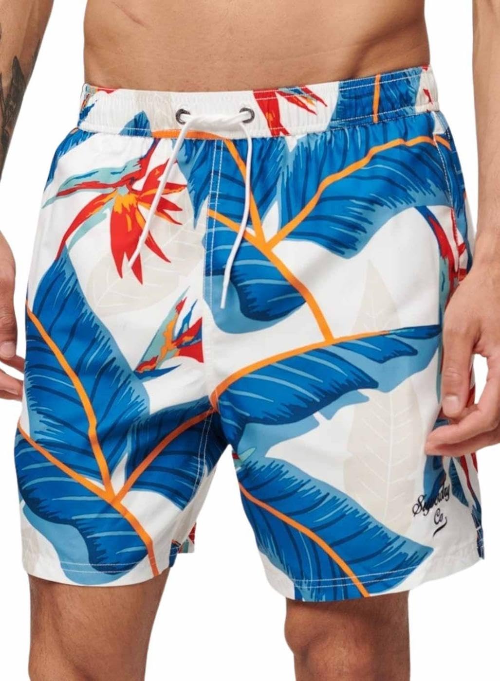 Superdry Pantalones cortos de baño reciclados con estampado hawaiano de 17 pulgadas - Optic Paradise