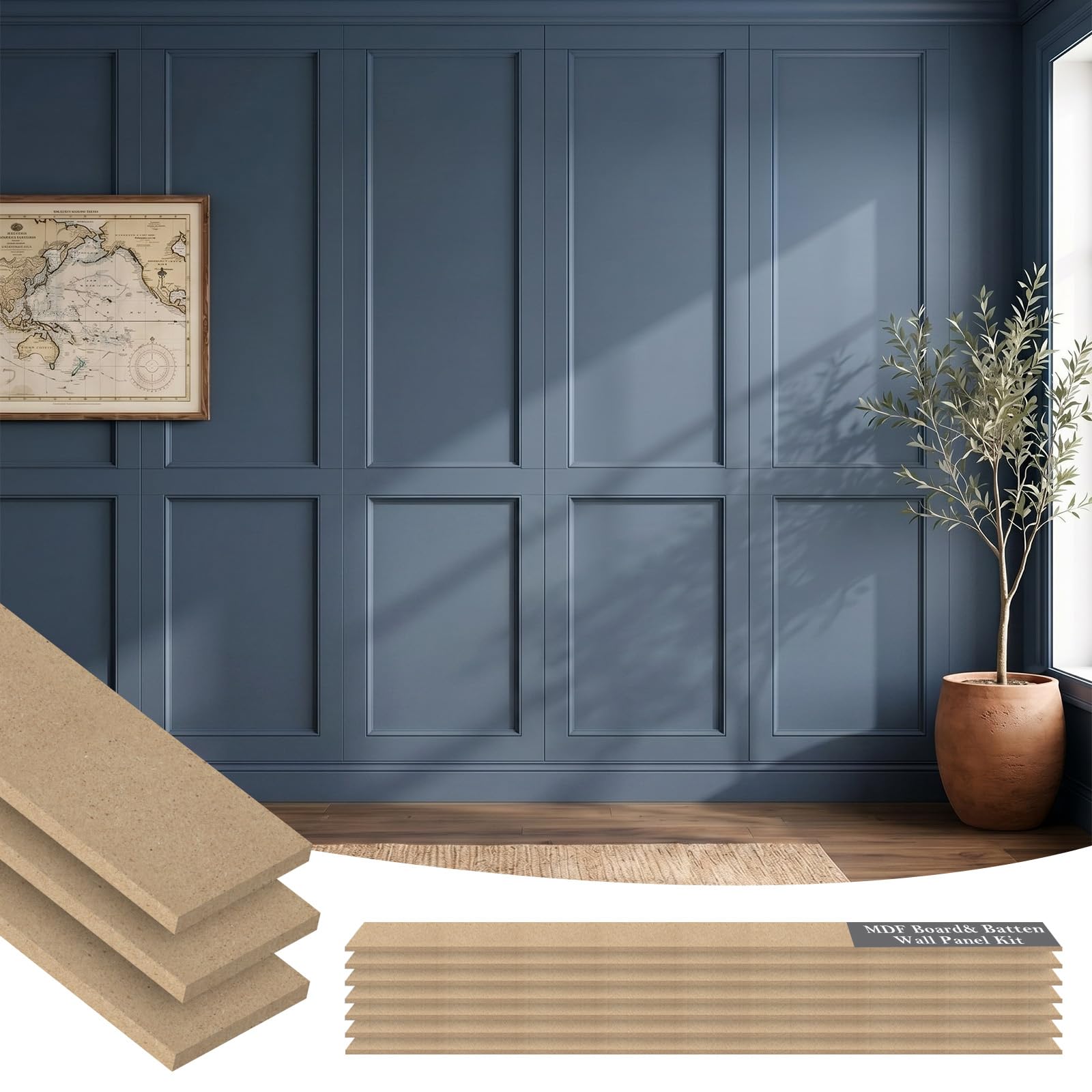 Nuanchu Premium MDF Board and Batten Wall Panel Kit