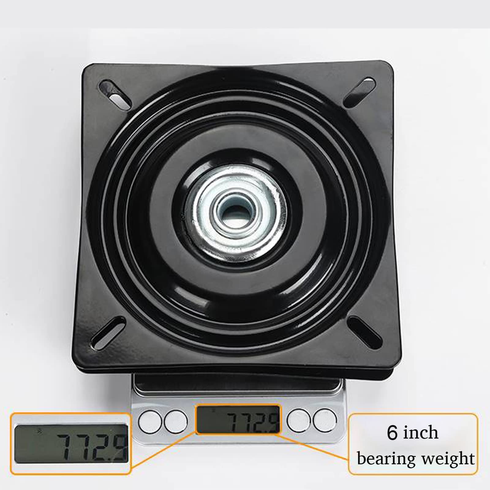 Base girevole con piastra orientabile, Base for giradischi con cuscinetto a piastra girevole a 360 gradi for hardware for mobili nero 6-12 pollici(12inches)
