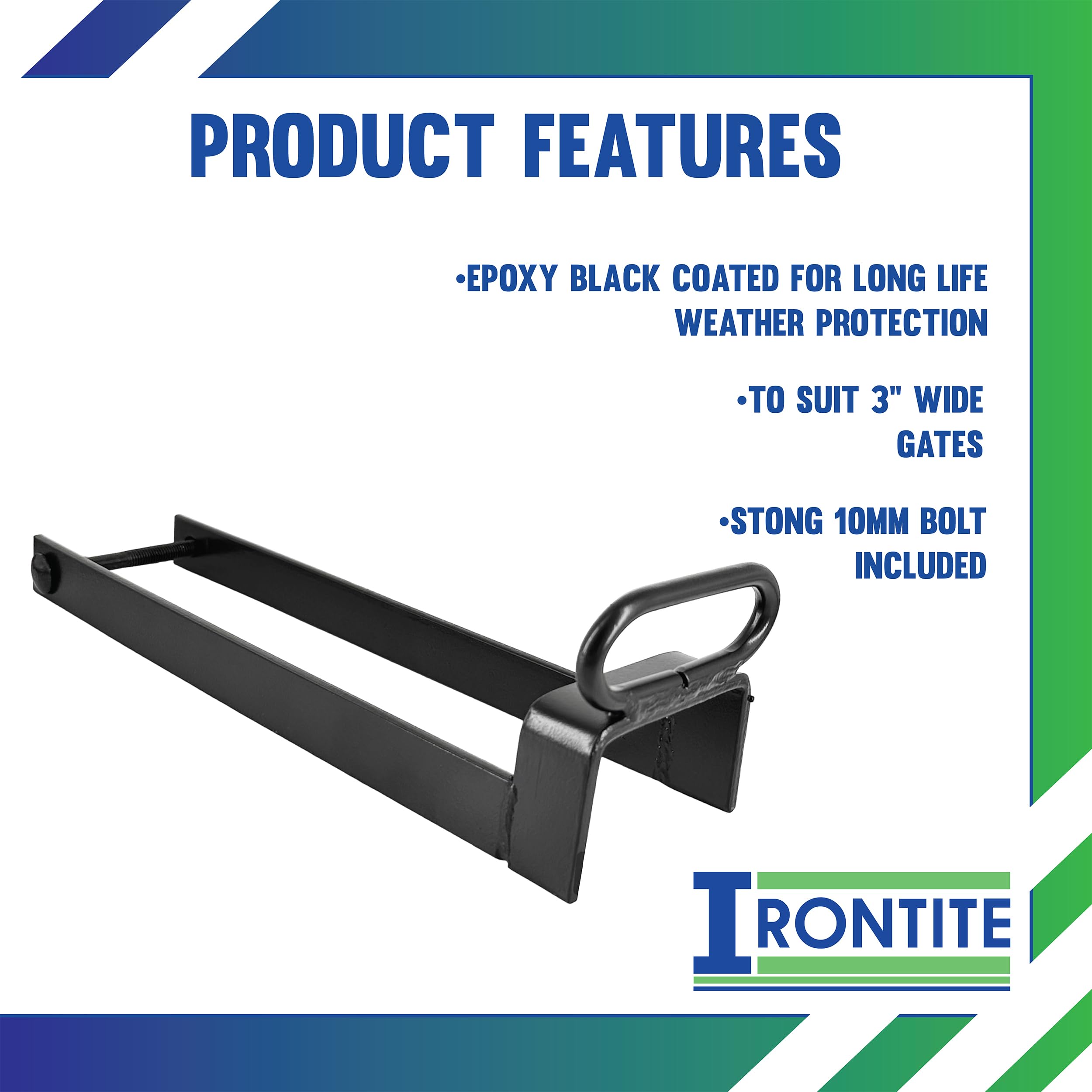 IRONTITE® Heavy Duty Gate Latch for Wooden Gates 3" Wide Gate, Driveway, Farm and Field Gate Lock, Gate Catch - Image 4