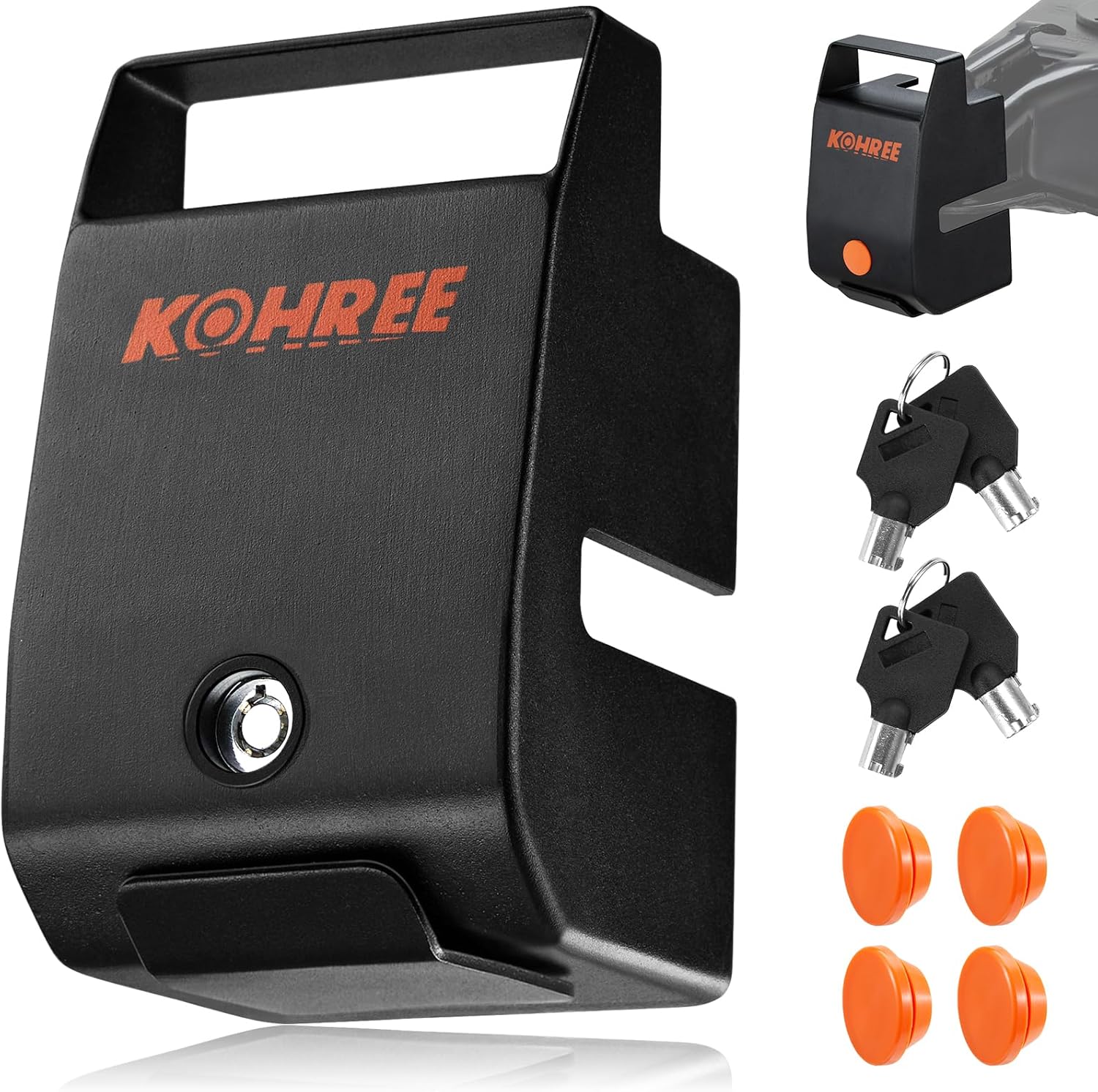 Kohree Trailer Hitch Lock for 2 5/16", 2" Couplers, Heavy Duty Anti Theft Trailer Coupler Lock with Handle for RV, Camper, Boat, Solid Steel Tow Lock for Trailer Tongue
