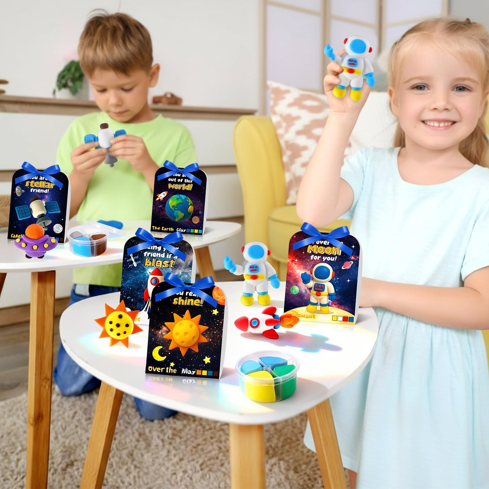 Capoda 30 juegos de arcilla de secado al aire espacial, kit de manualidades para el día de San Valentín, kit de manualidades para modelado, artes y manualidades, regalos de San Valentín, kits de