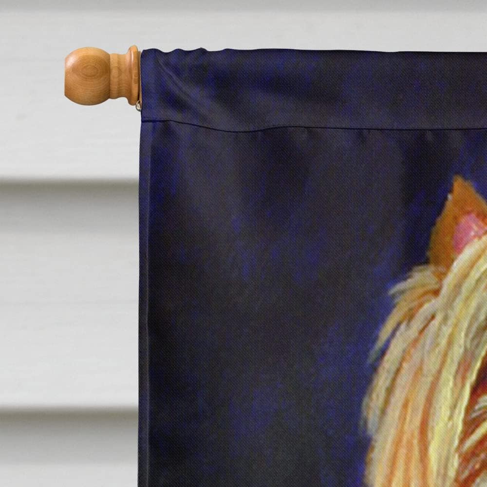 Caroline's Treasures 7157CHF Yorkie House Flag Large Porch Sleeve Pole Decorative Outside Yard Banner Artwork Wall Hanging, Polyester, House Size, Multicolor