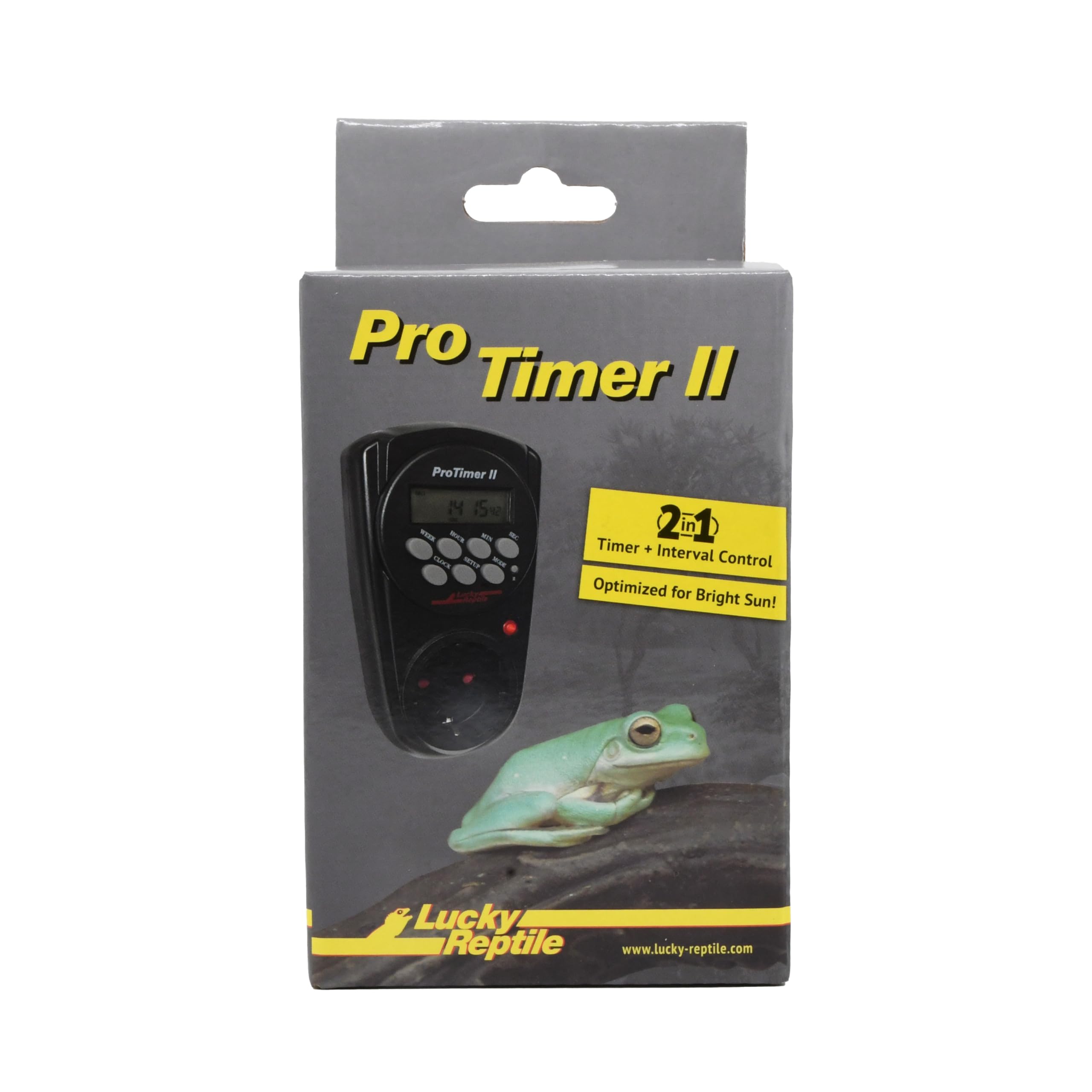 Lucky Reptile Pro Timer II - Sekundowy programator czasowy ze sterowaniem interwałowym - Cyfrowy zegar z timerem z wtyczką i 8 programami do konfiguracji - Timer do terrarium - Cyfrowy timer 3500W