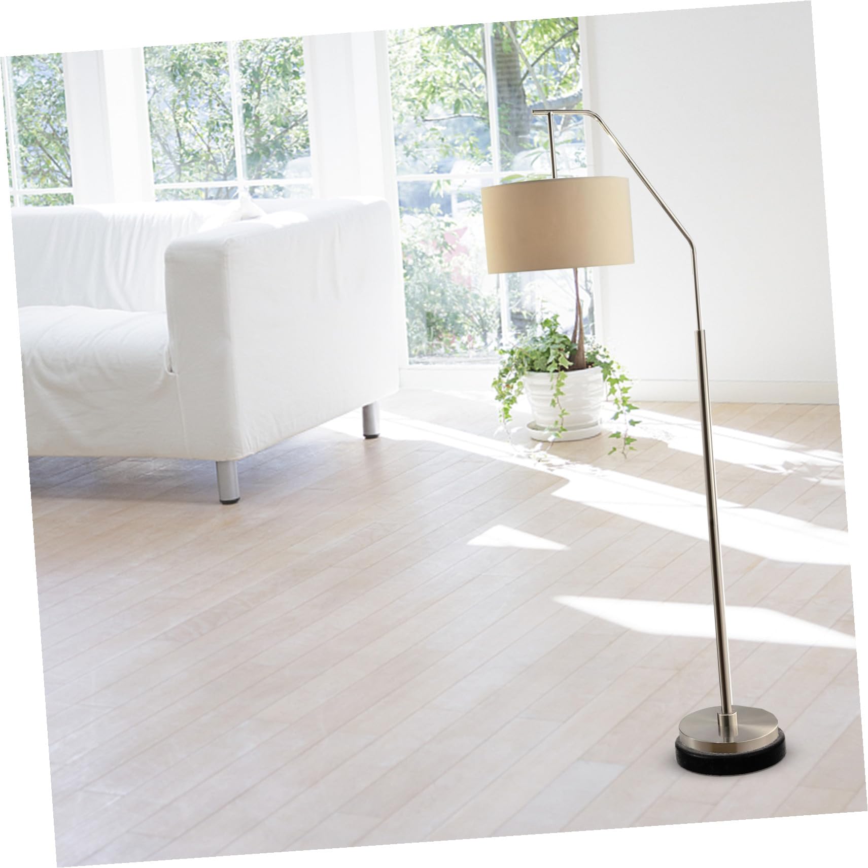 POPETPOP Base Lampada da Tavolo Rotonda Nera in Plastico e Iron Sand
