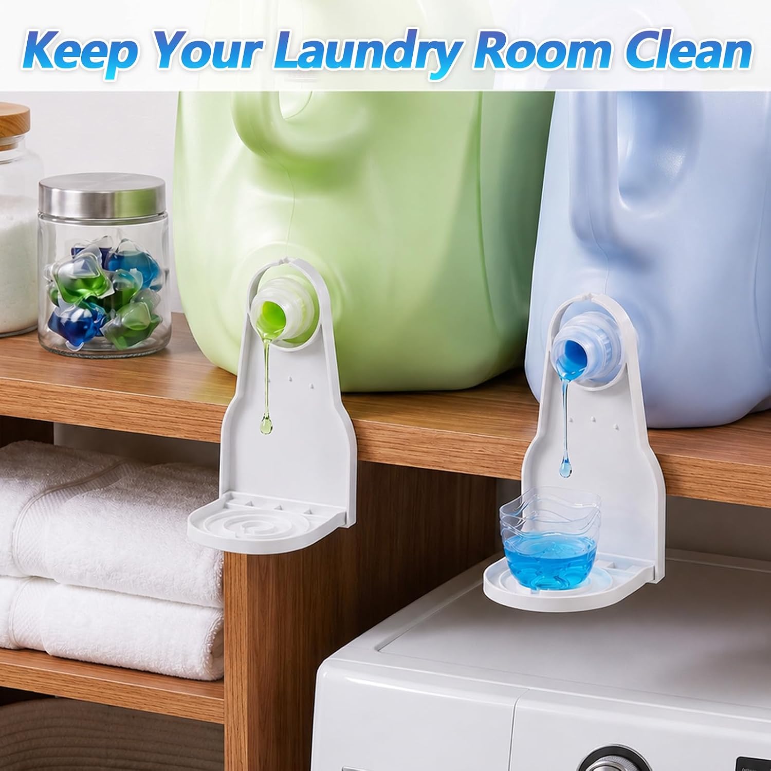 3PCS Laundry Detergent Cup Holder, Ymapinc Detergent Holder Drip Catcher