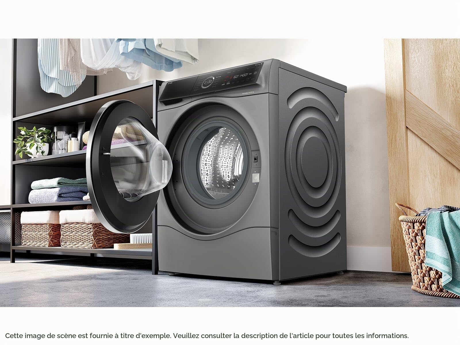 Bosch WNC254AS0 Série 8 Lave-linge séchant intelligent, lavage 10,5 kg et séchage 6 kg, 1400 tr/min, dosage intelligent i-Dos, élimine 16 types de taches, IronAssist avec fonction vapeur, AutoDry