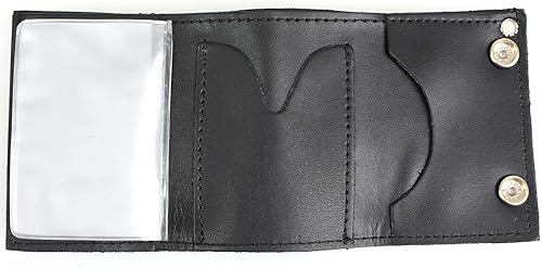 Miniatura 2 de Milwaukee Leather Billetera de cuero genuino para hombre con cadena de acero inoxidable antirrobo