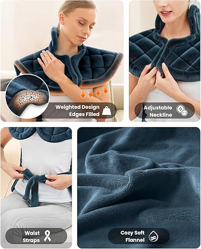 Miniatura 8 de Bob and Brad Almohadilla térmica para aliviar el dolor de espalda, elegible por la FSA, almohadilla térmica eléctrica elegible para HSA para cuello,