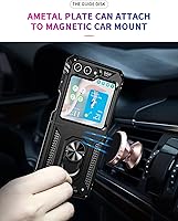 Vista 6 de ONOLA Funda para Samsung Galaxy Z Flip 5 con protección de bisagra y soporte magnético de anillo giratorio de 360°, para Samsung Z Flip 5 5G negro