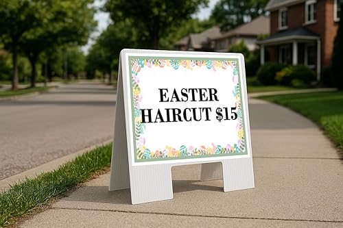 Easter Haircut $15 Easter Spring Pastel Eggs A-Frame Double Sided