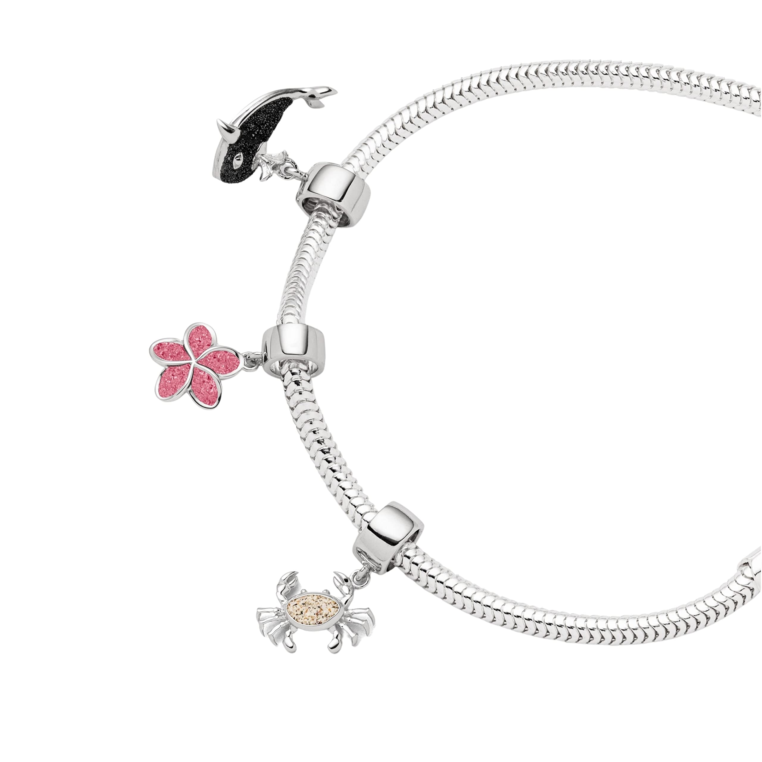 DUR-Schmuck Charm KRABBE Strandsand, Silber 925/- rhodiniert (F314)