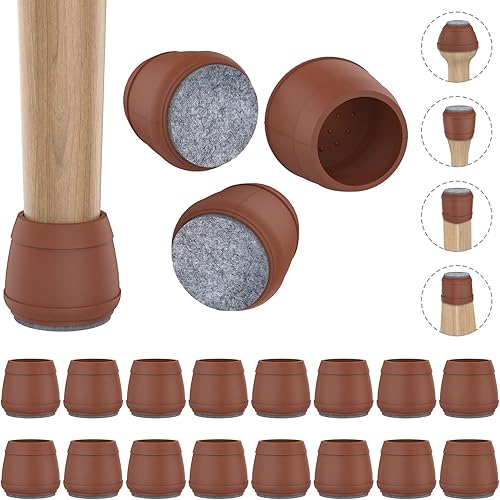 Miniatura 28 de 24 protectores de patas de silla para suelos de madera dura, almohadillas de fieltro de silicona para muebles, fundas de patas de mesa de movimiento