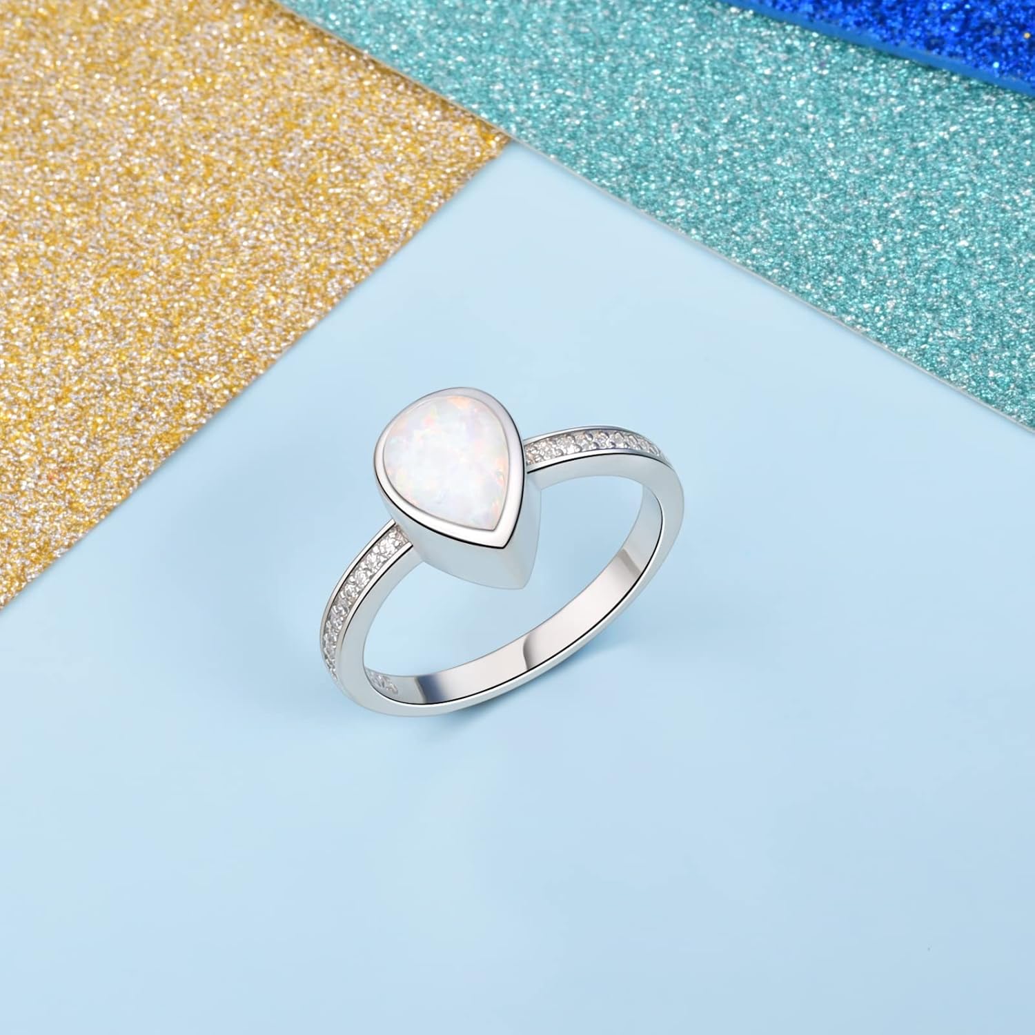 925 Sterling Silver Teardrop Urn Rings Hold Loved Ones Ashes, CZ Cremation Memorial Ring Keepsake Jewelry for Women - Image 3