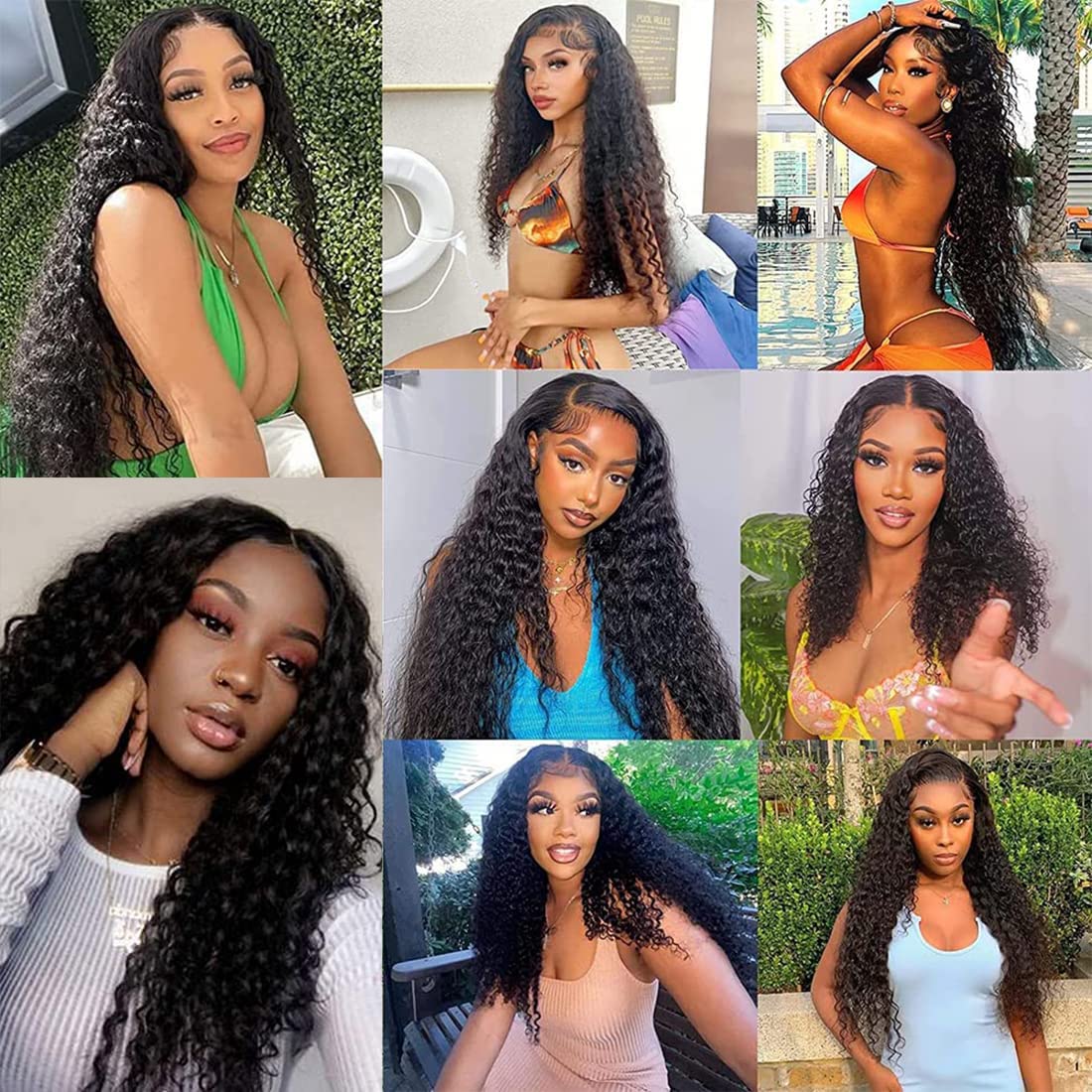 Brazilian Curly Human Hair Bundles 10 12 14 Inch Deep Wave Bundles Human Hair 12A Unprocessed Virgin Quick Weave Sewn in Hair for Black Women Natural Black Color